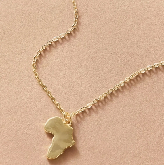 Africa Map Pendant Necklace - Picture 2 of 4